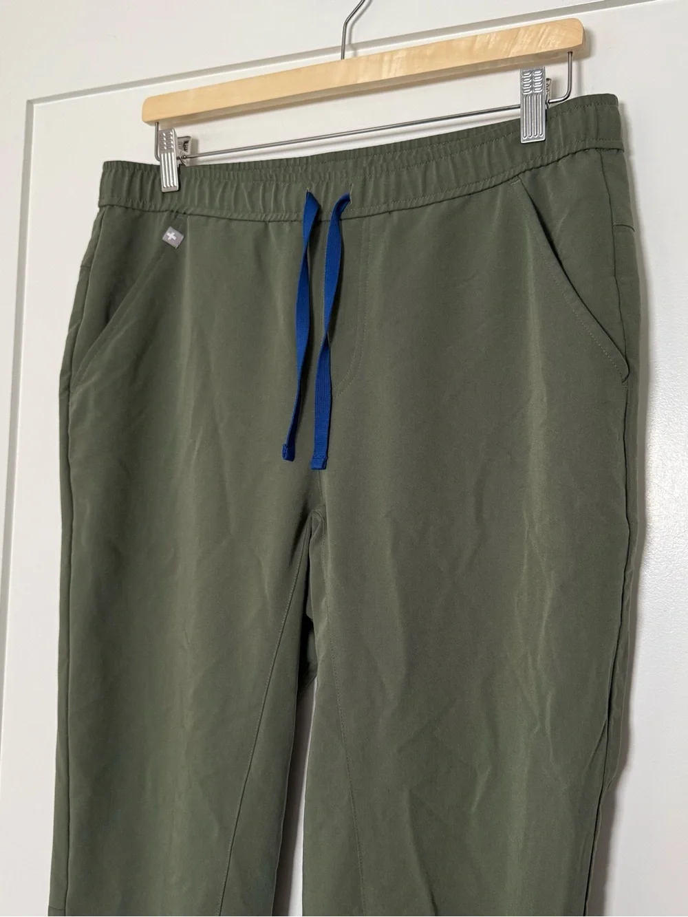 Figs Olive Green Joggers with Navy Drawstring